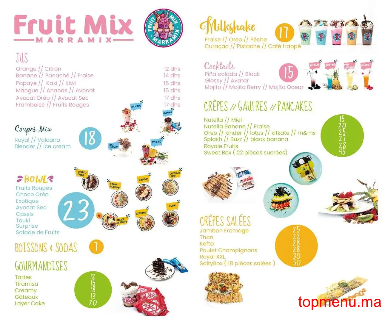 Fruit Mix Marramix menu page 1