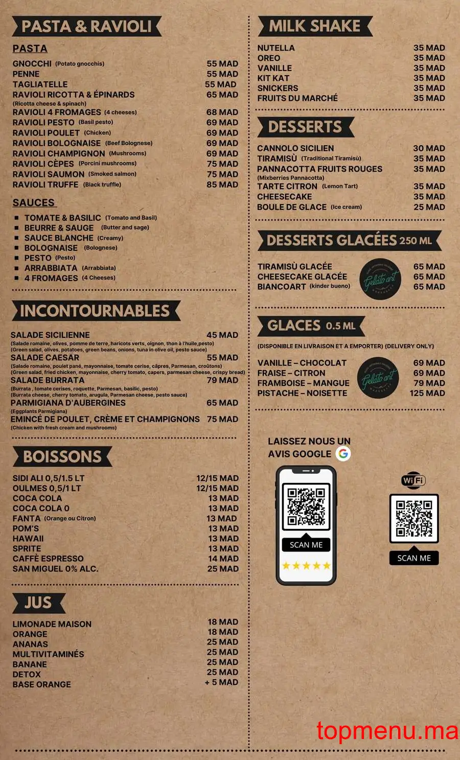 Black Pan menu page 2