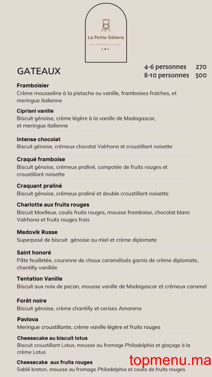 La petite gâterie menu page 2