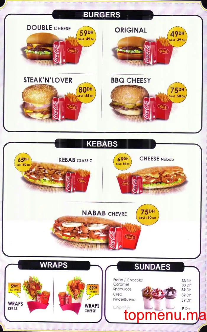 Nabab Lounge menu page 4