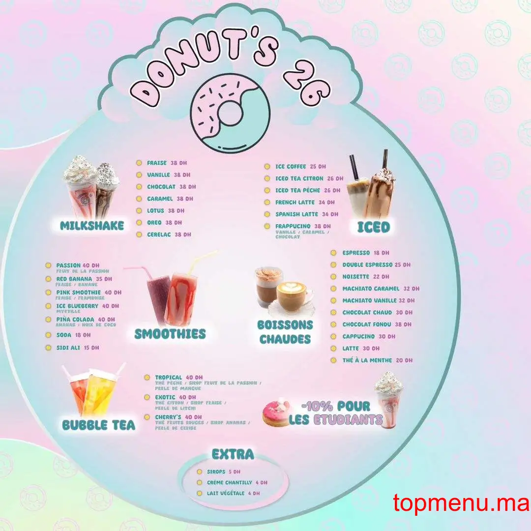 Donut’s 26 menu page 2