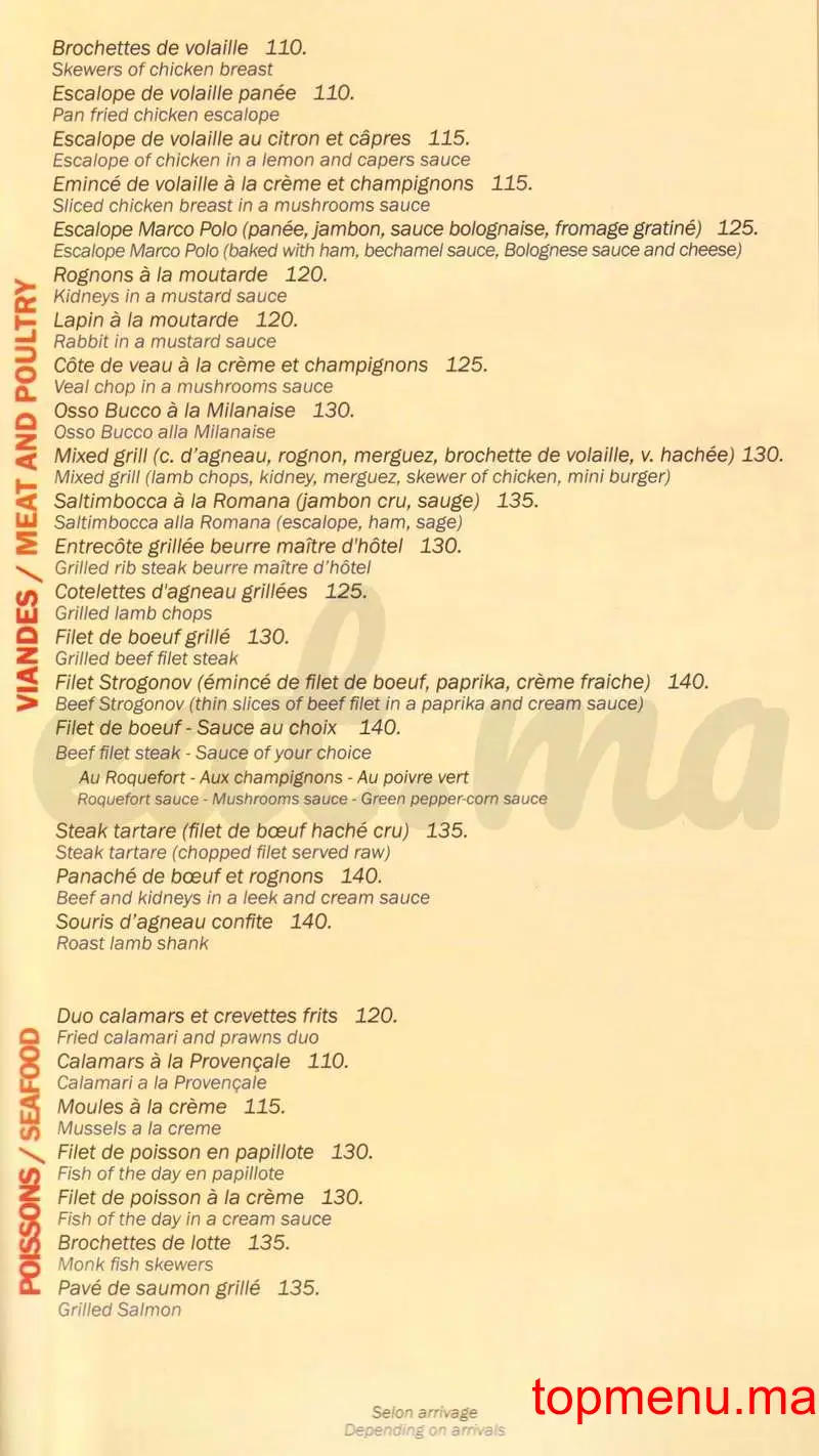 Le Catanzaro menu page 2