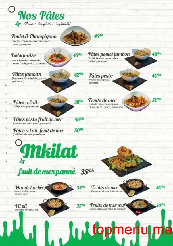 D’Lys menu page 1