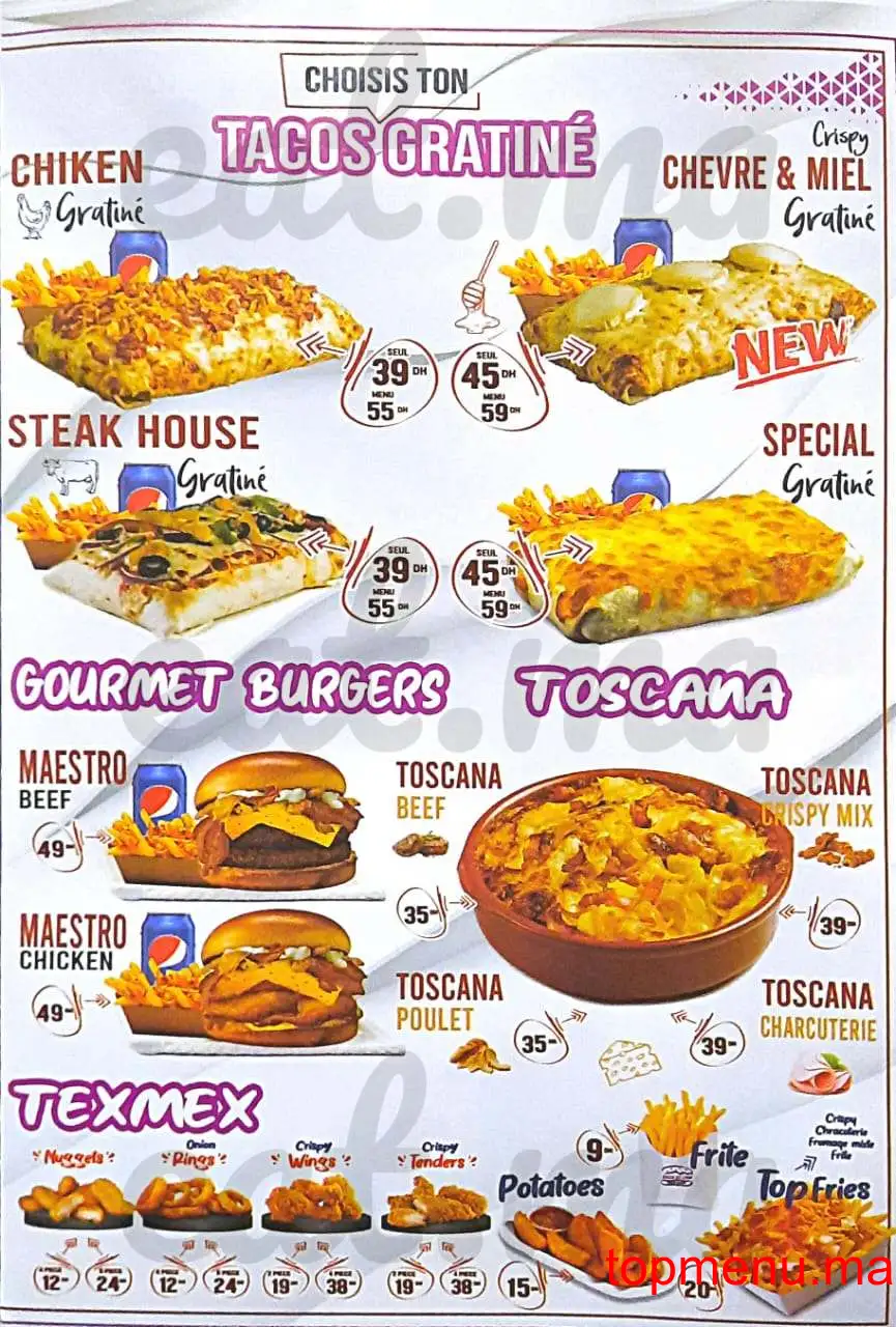 Tacos De Lyon Carrée Éden menu page 2