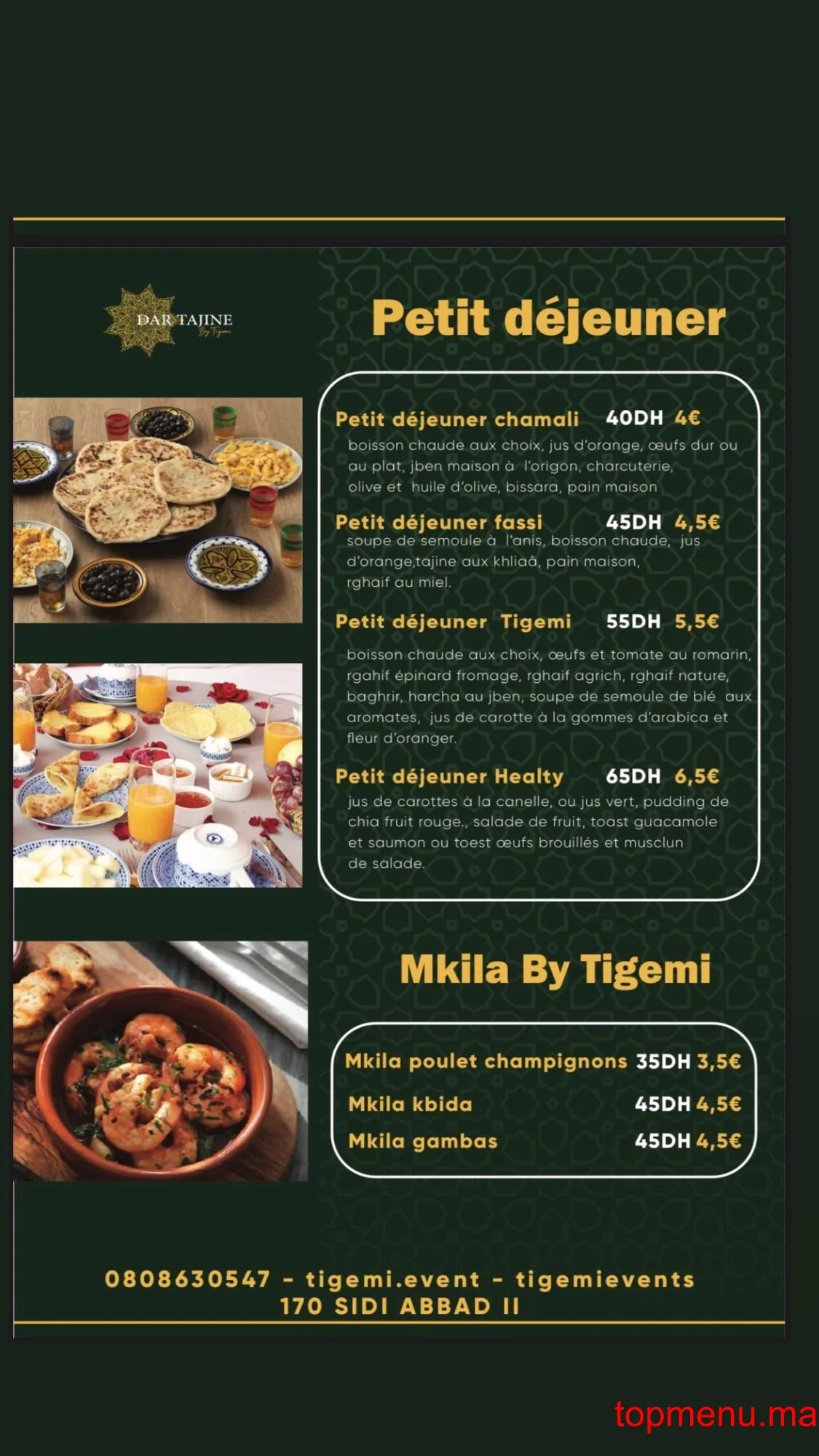 Dar Tajine By Tigemi menu page 5