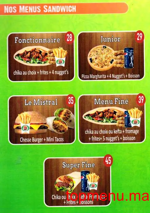 Fine Burger menu page 3