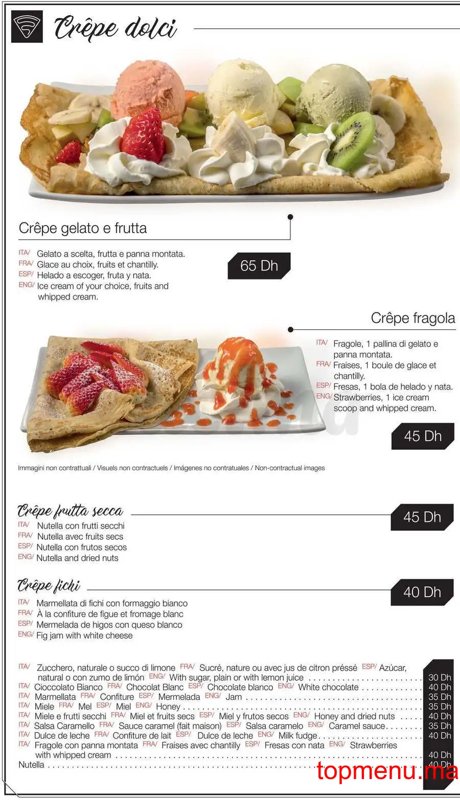 Dino Gelati menu page 16