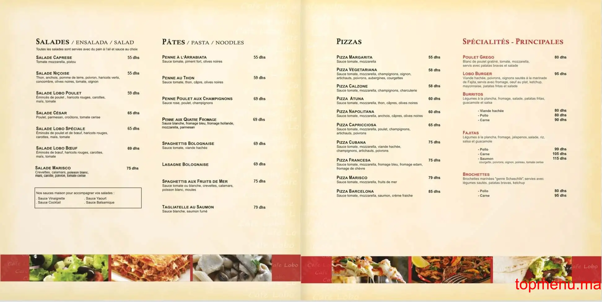 Café Lobo menu page 3