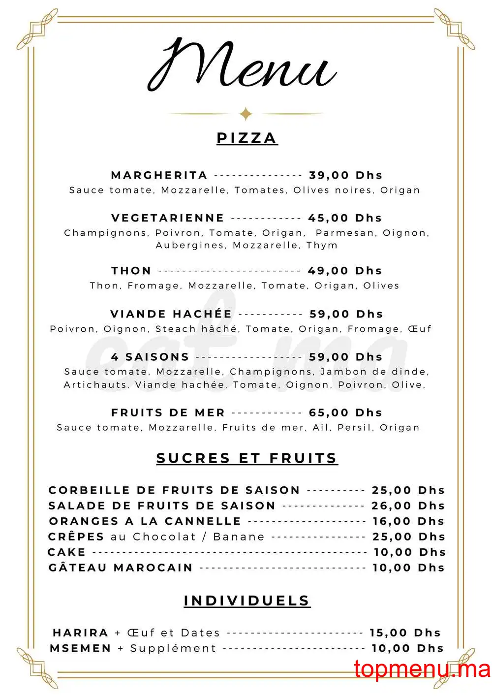 Tazart Café menu page 4