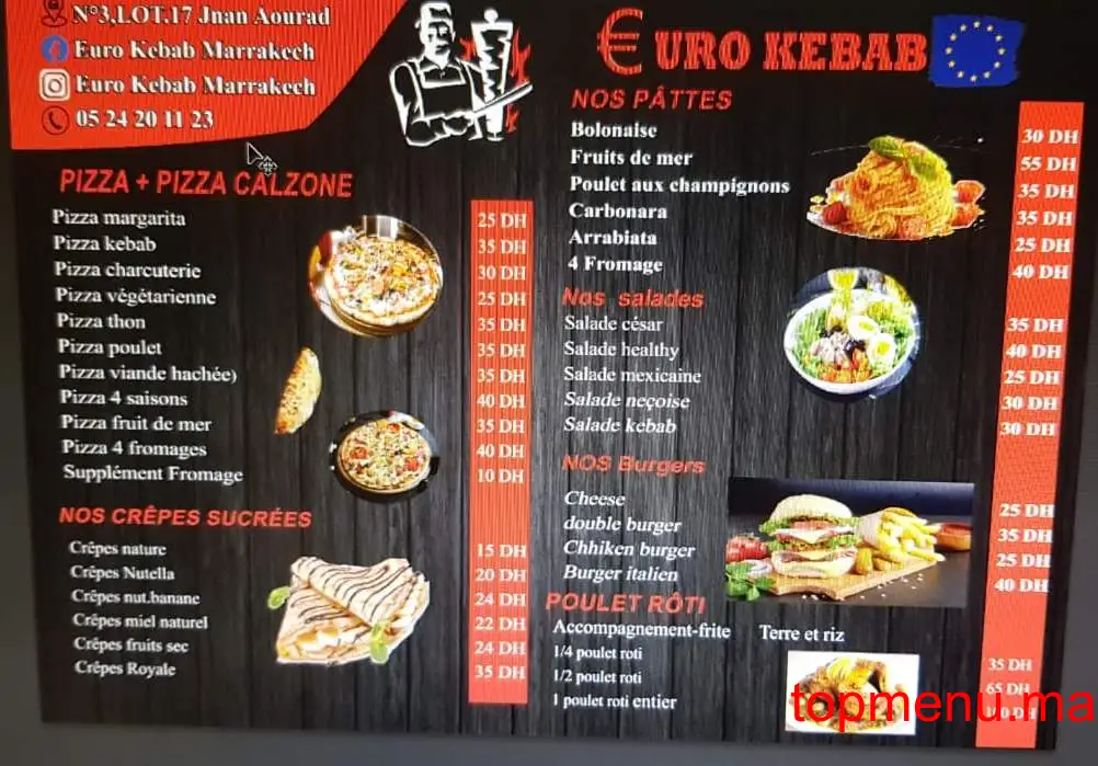 Euro Kebab menu page 2