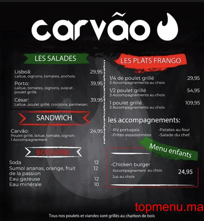 Carvão menu page 1