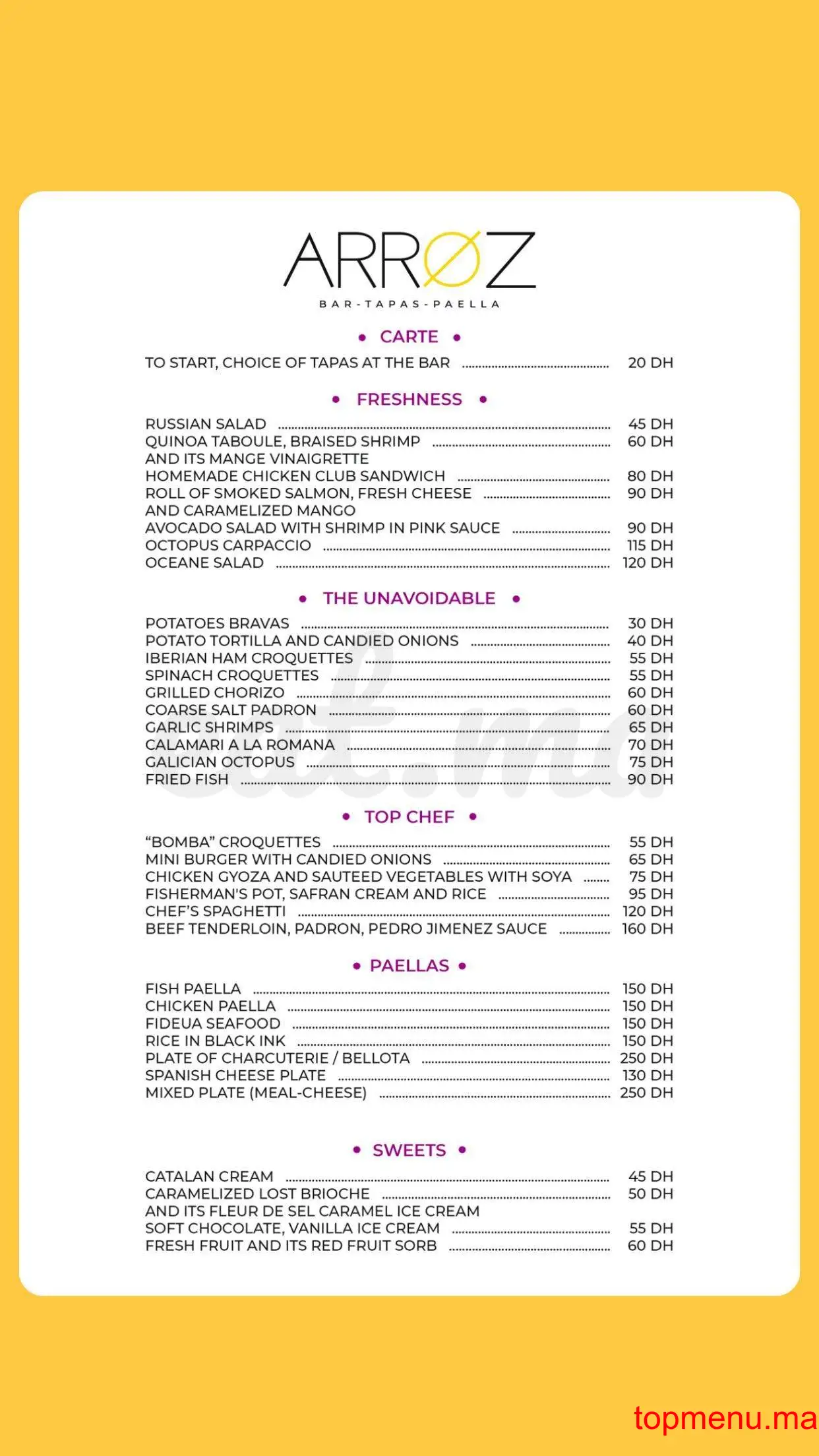 Arroz Bar Restaurant menu page 3