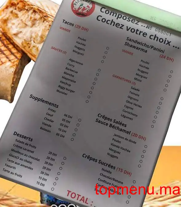 Le 22 Pizza menu page 1