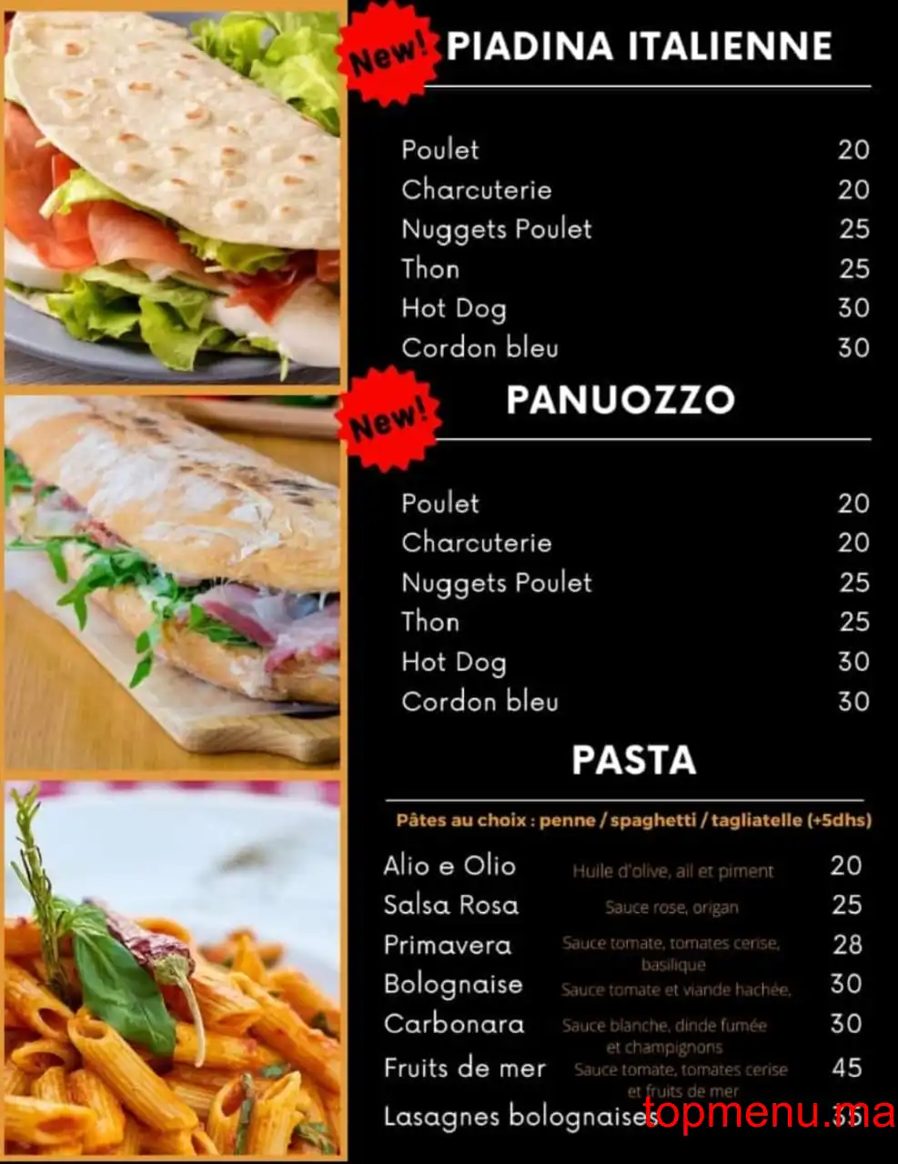 Kapriccio Food menu page 4