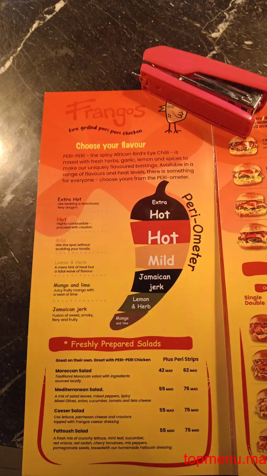 Frangos menu page 1