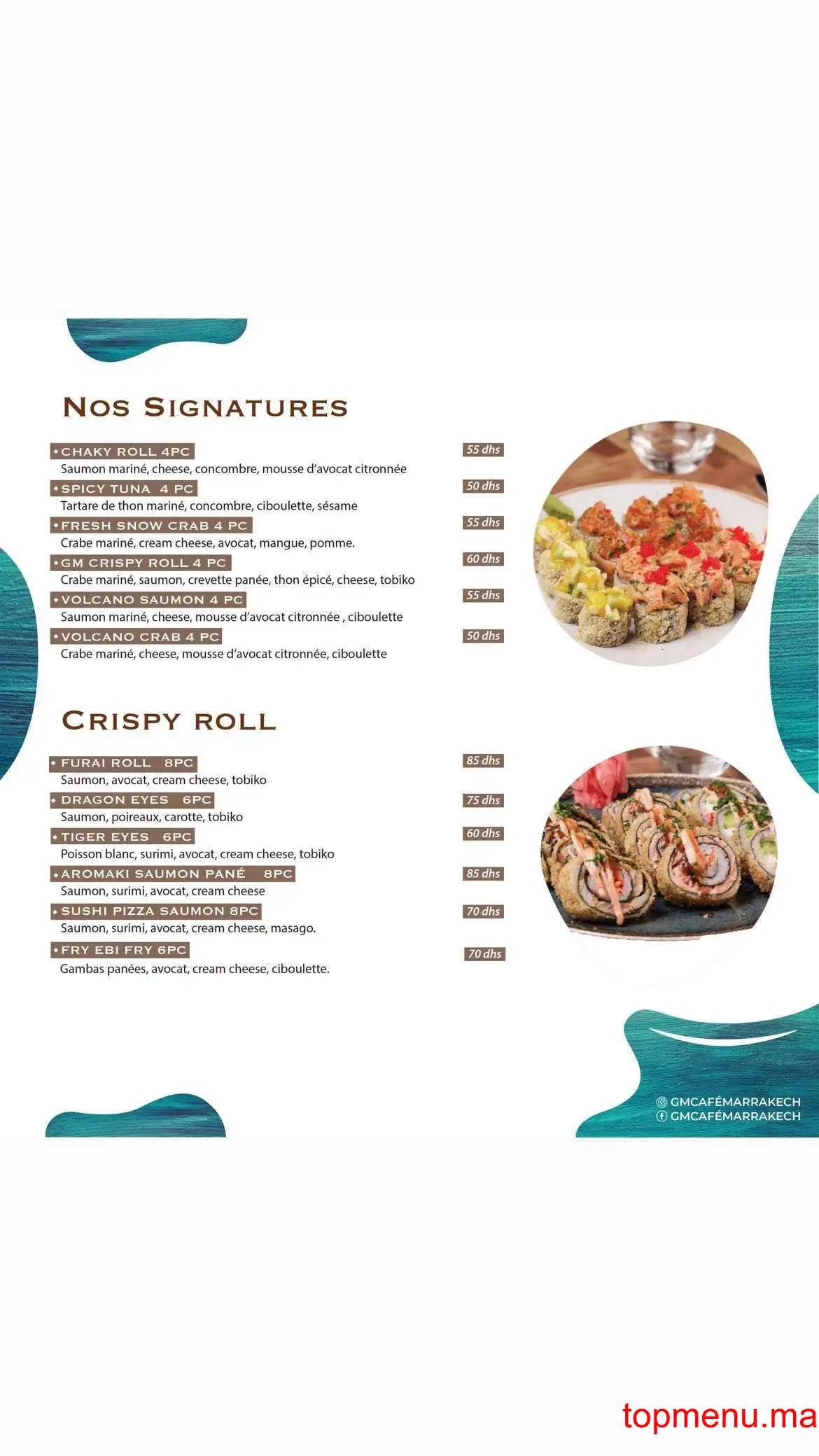 GM Café Gourmet menu page 5