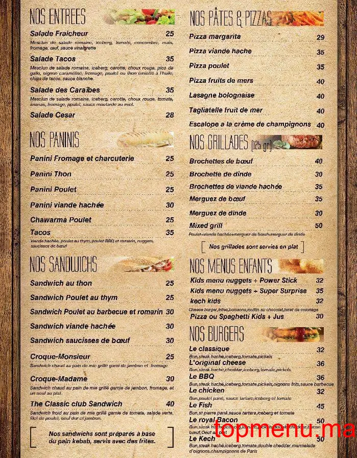 Palooza Land menu page 1