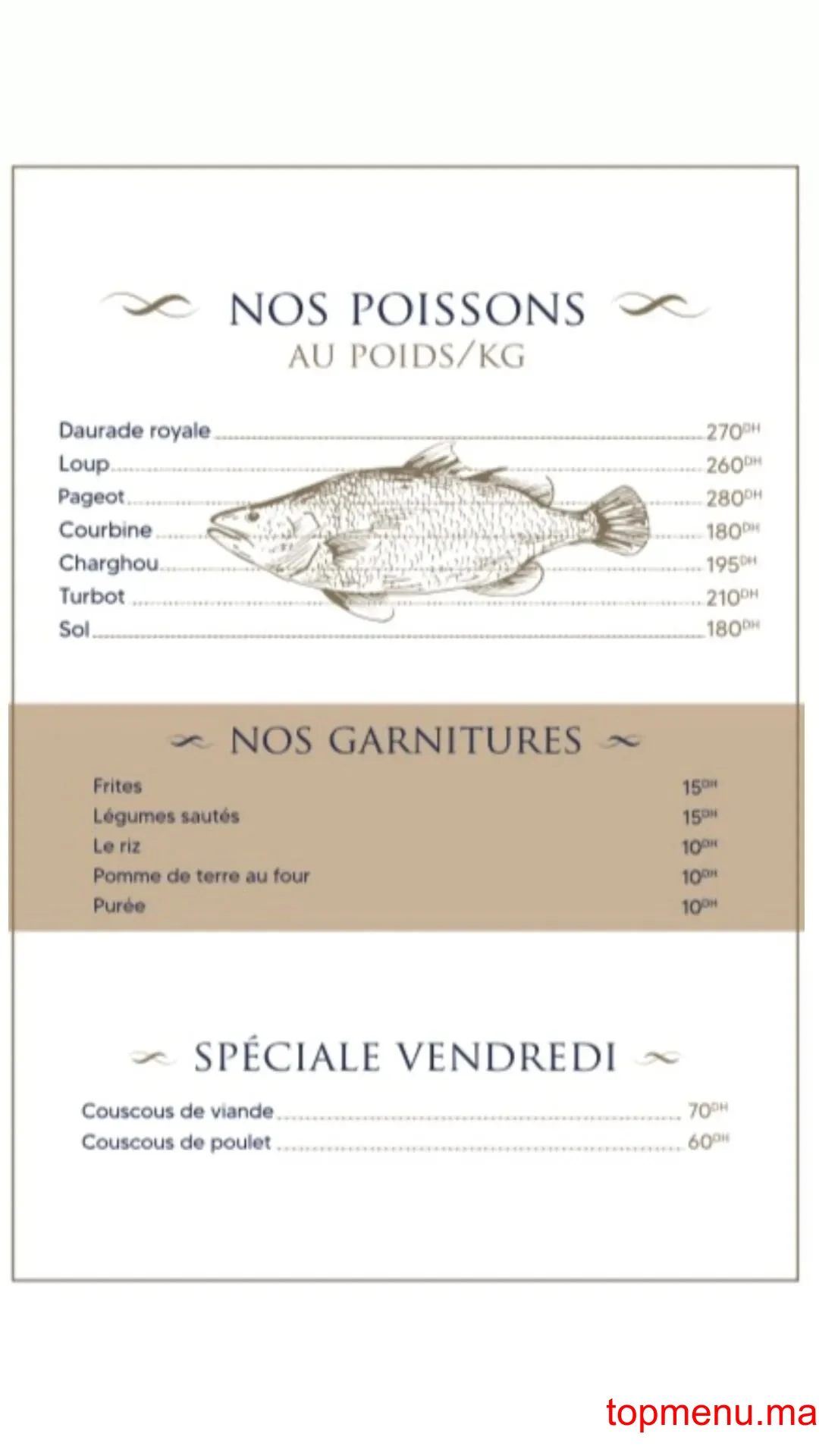 La maison du poisson menu page 2