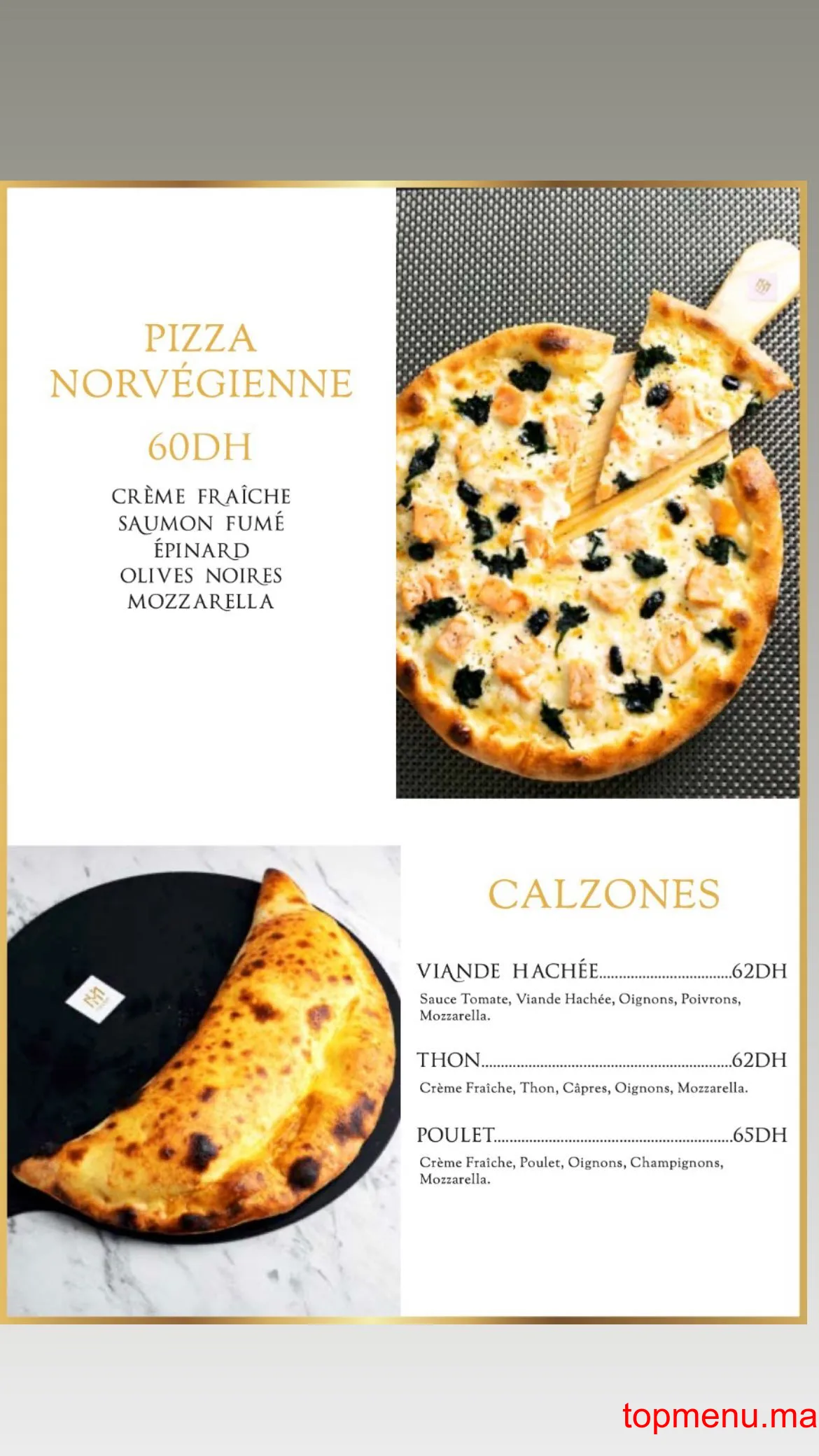 Maison Honoré menu page 1