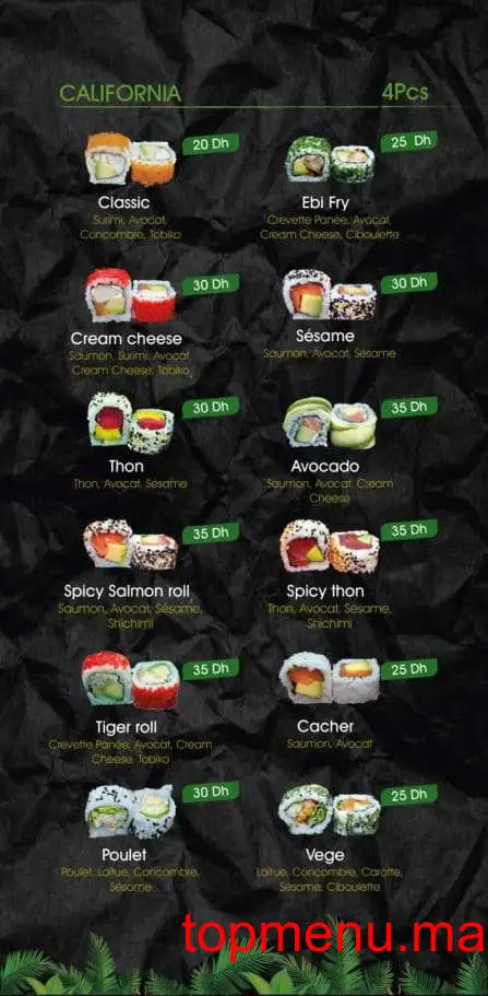 Zatchi sushi menu page 7