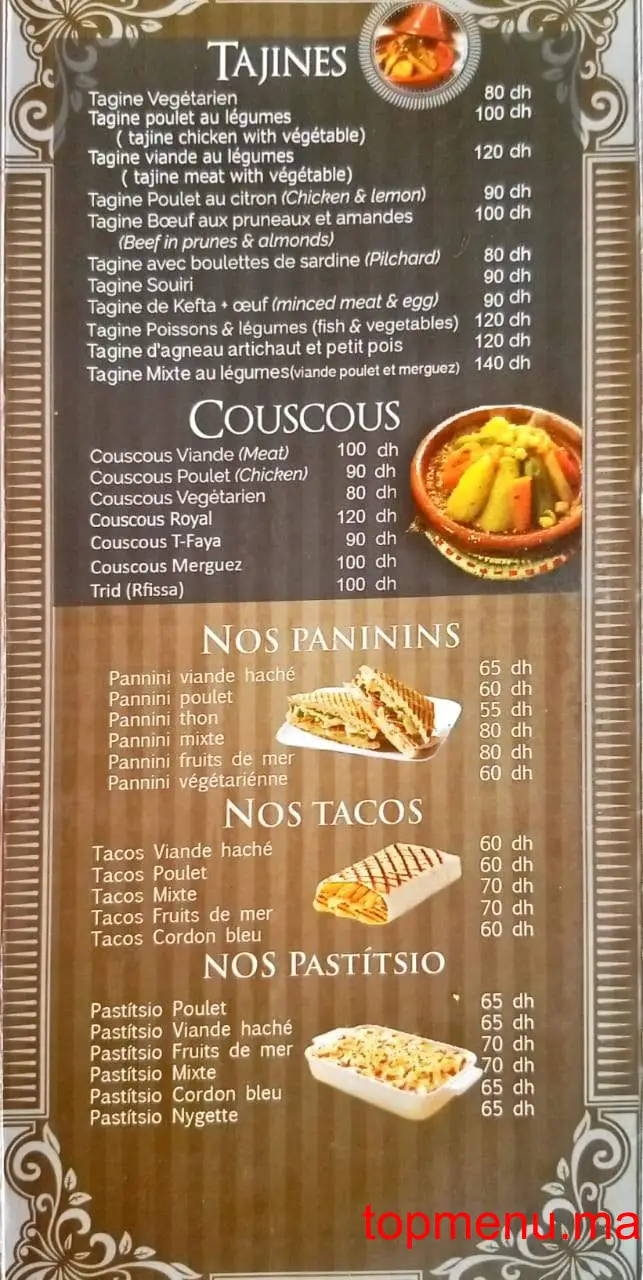 Café Snack Chinguitti menu page 1