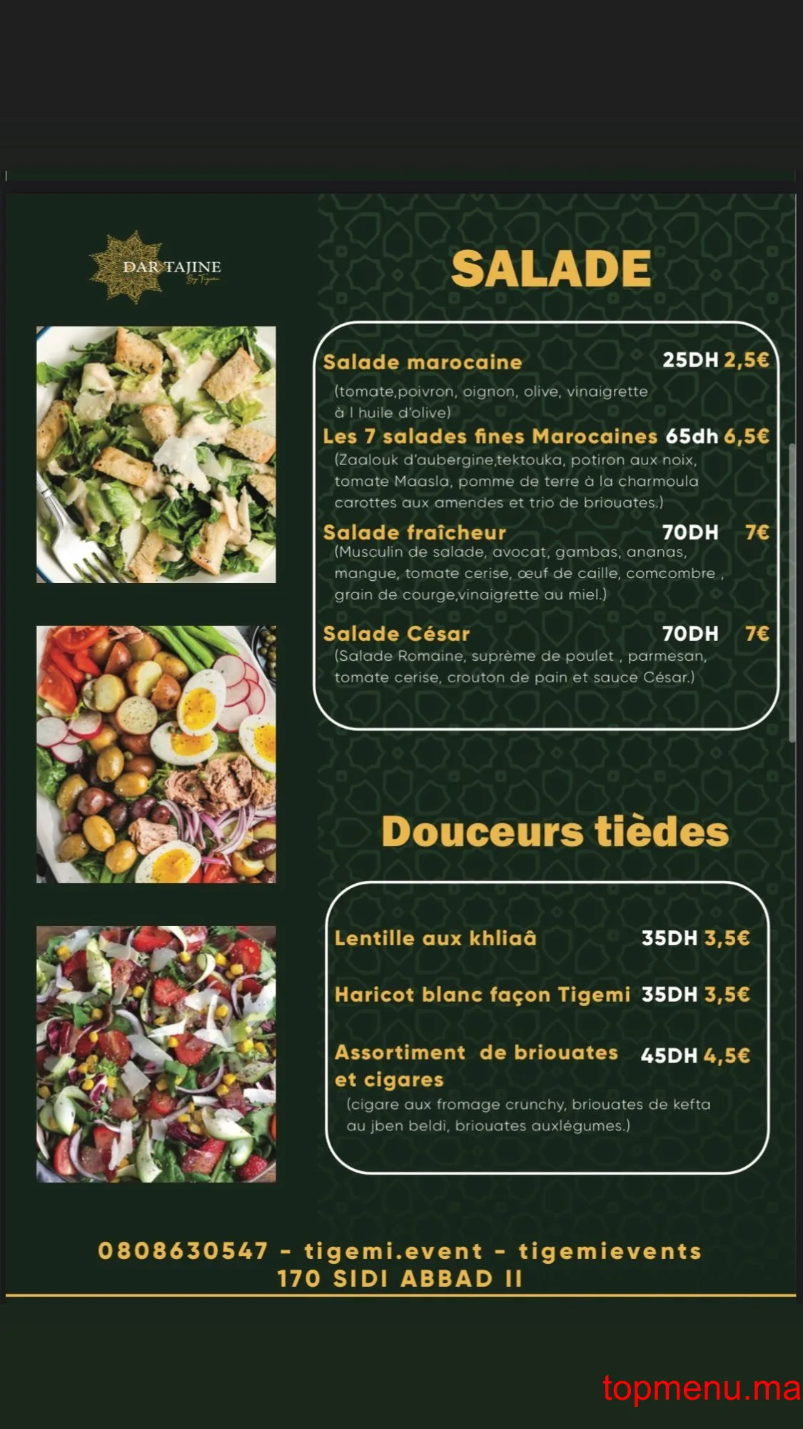 Dar Tajine By Tigemi menu page 4