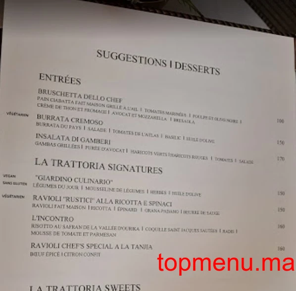 La Trattoria menu page 3