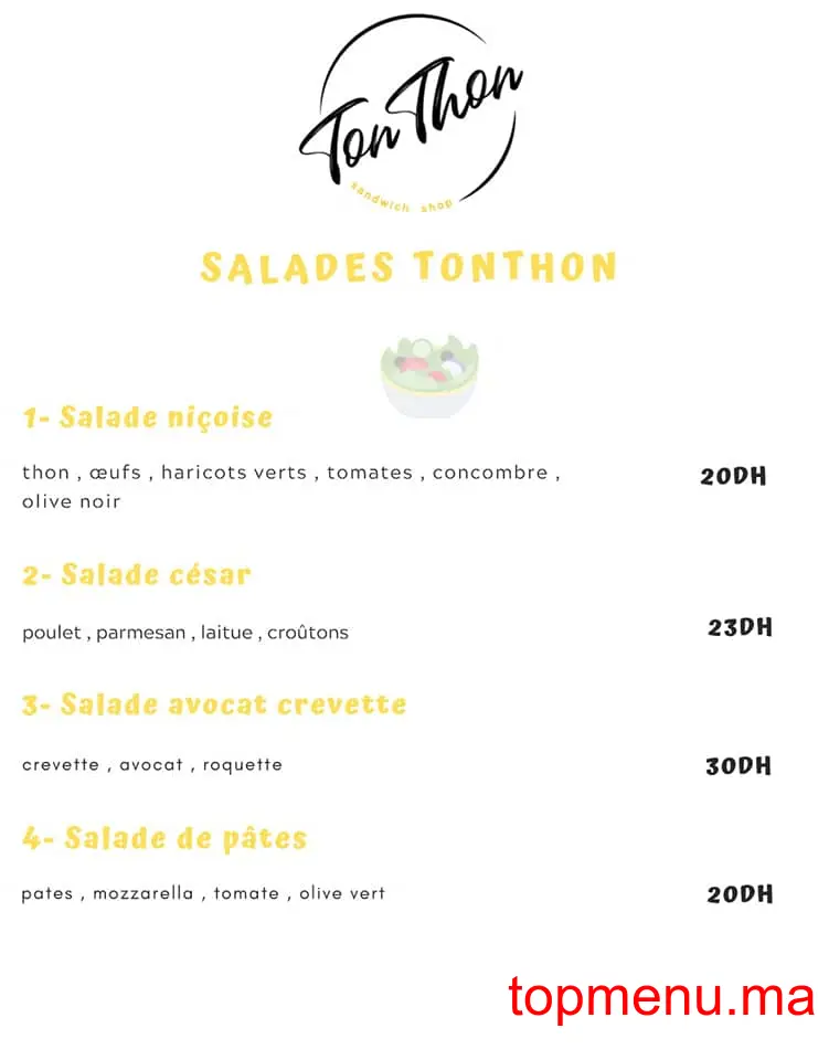 Ton Thon menu page 2