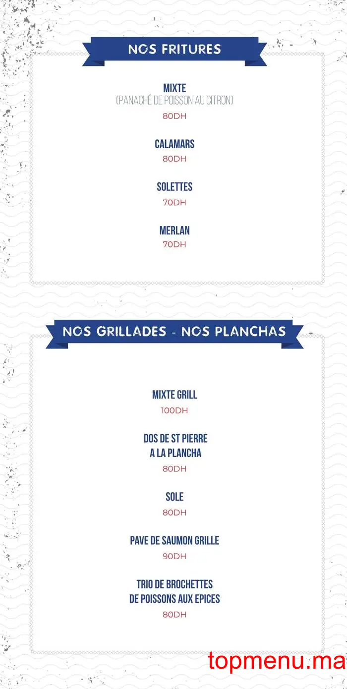 O Pêcheur menu page 3