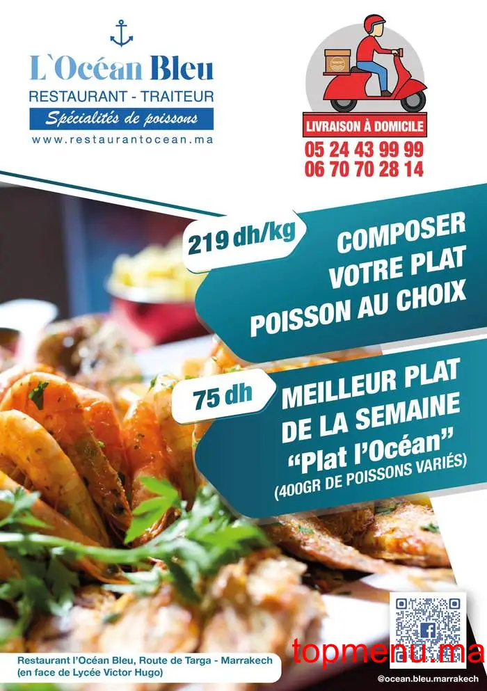 L’Océan Bleu menu page 3