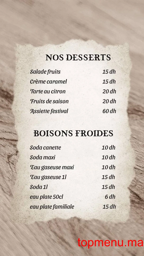 Buffet d’Atlas menu page 9