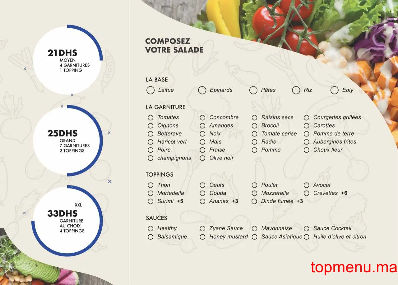 Zyane meals menu page 3