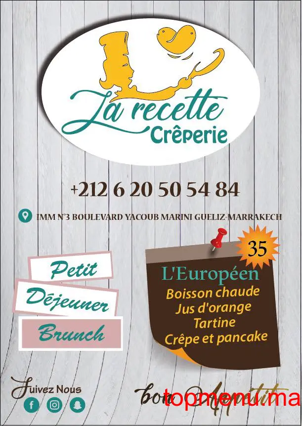 La Recette Crêperie menu page 1