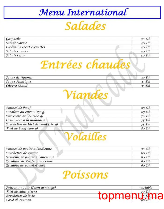 Le Triarcade menu page 4