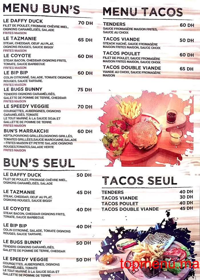 Buns Bunny menu page 3