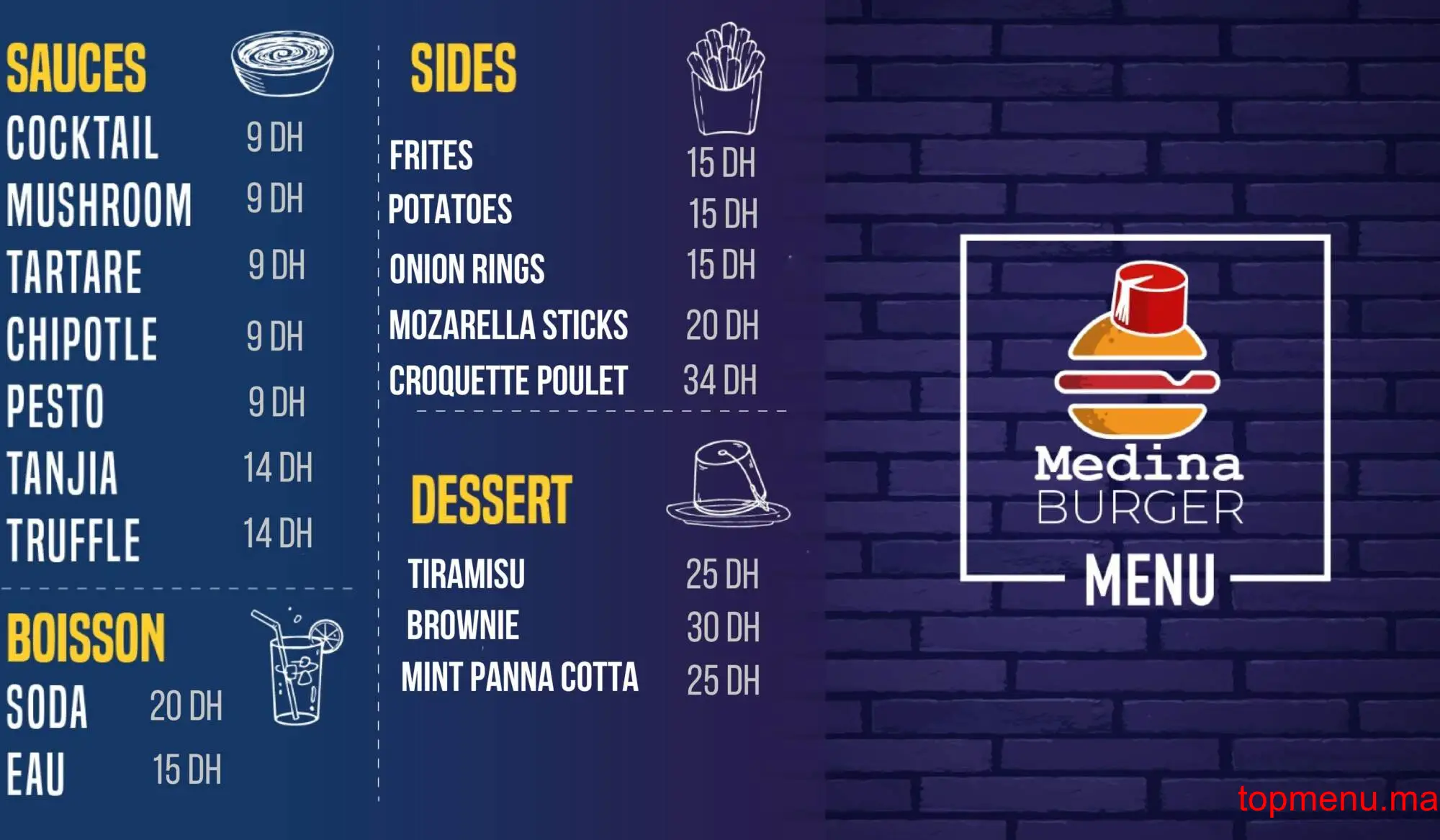 Medina Burger menu page 2