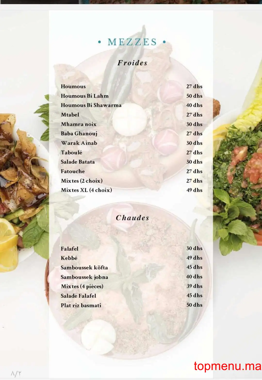 Turkish Chef menu page 1