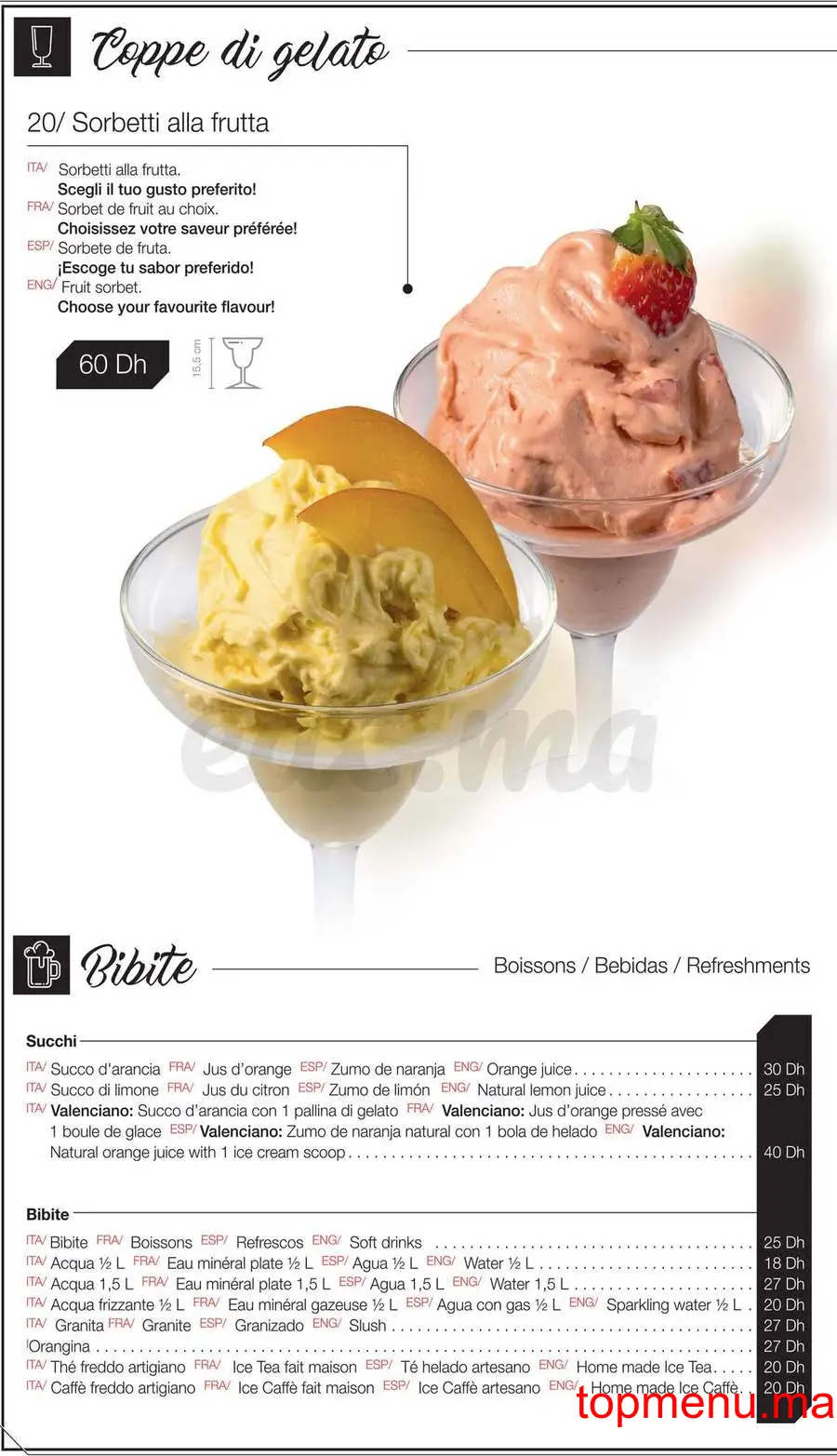 Dino Gelati menu page 14