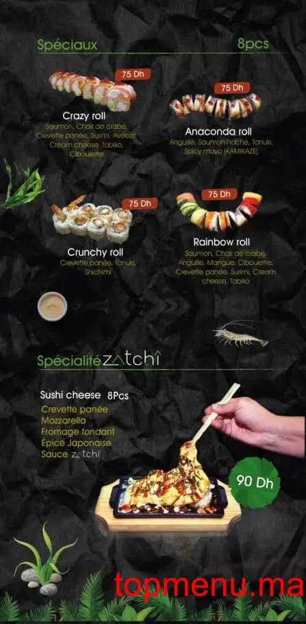 Zatchi sushi menu page 10