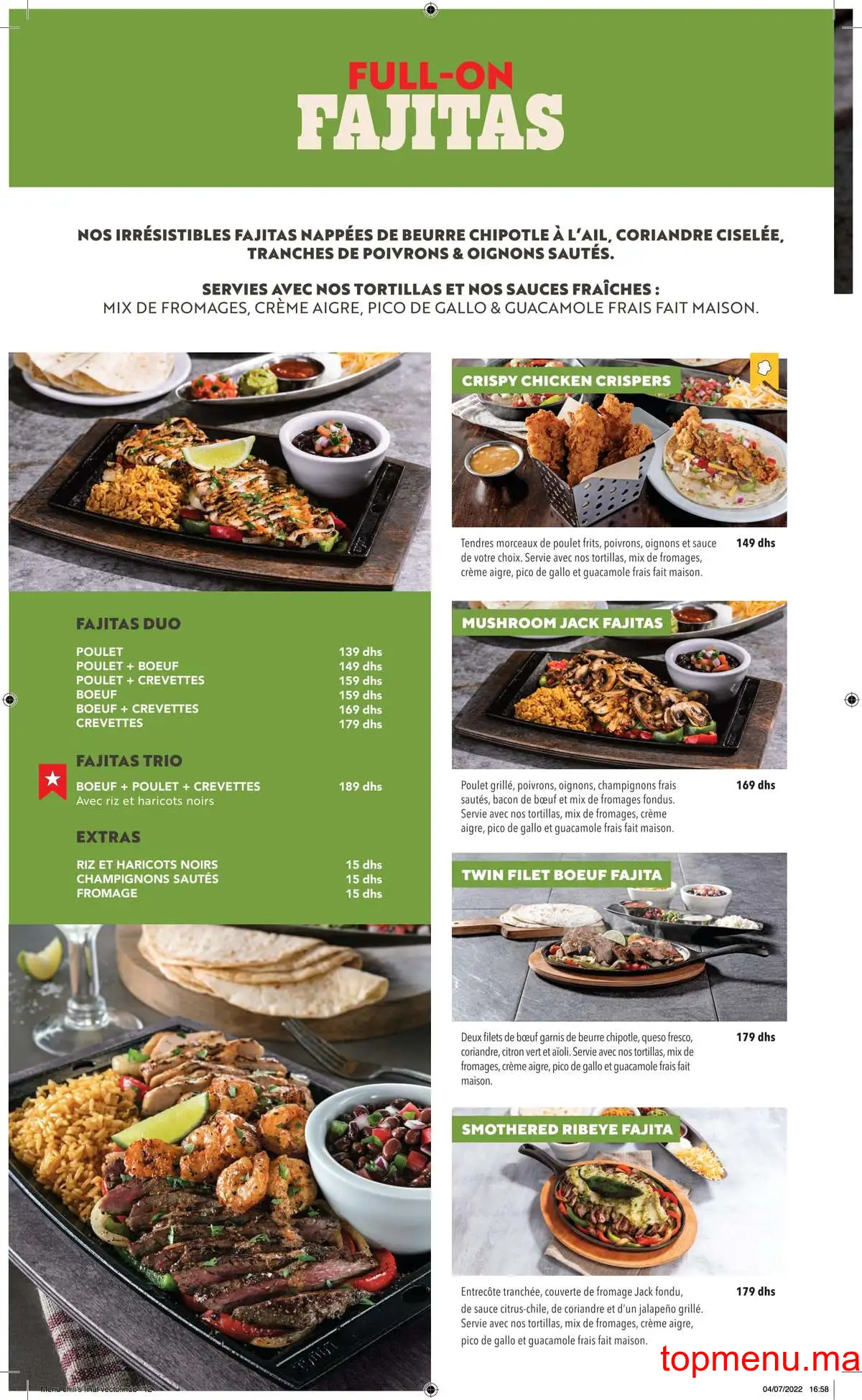 Chili’s menu page 7