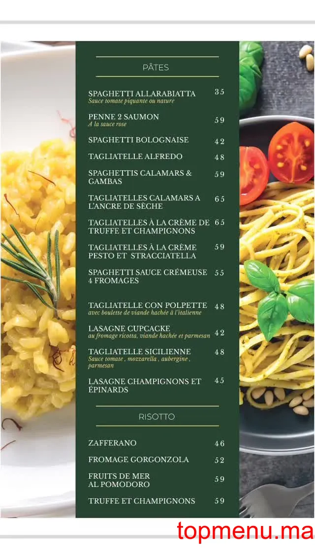 Zafferano menu page 4