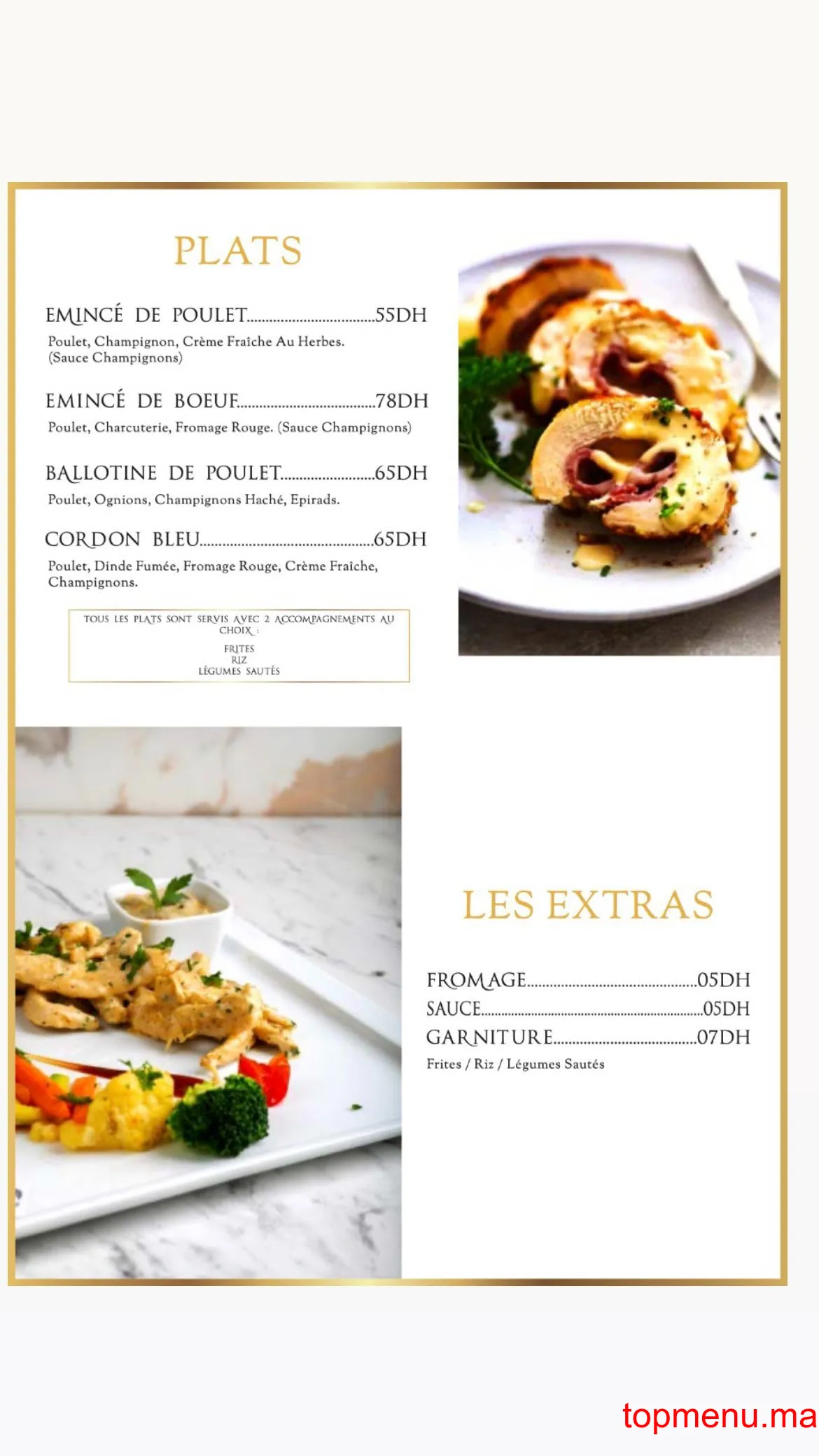 Maison Honoré menu page 12