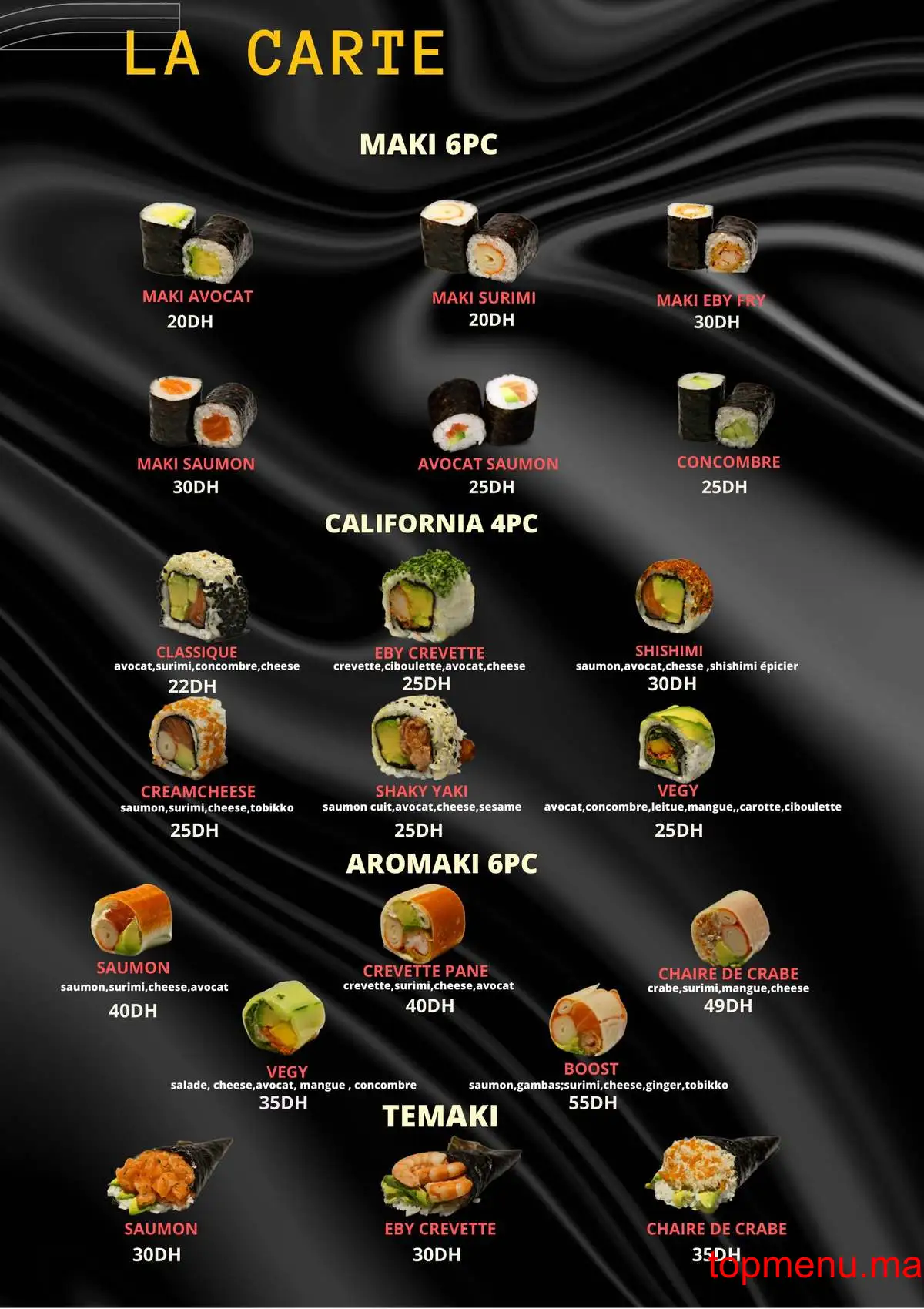 Ikura Sushi Marrakech menu page 2