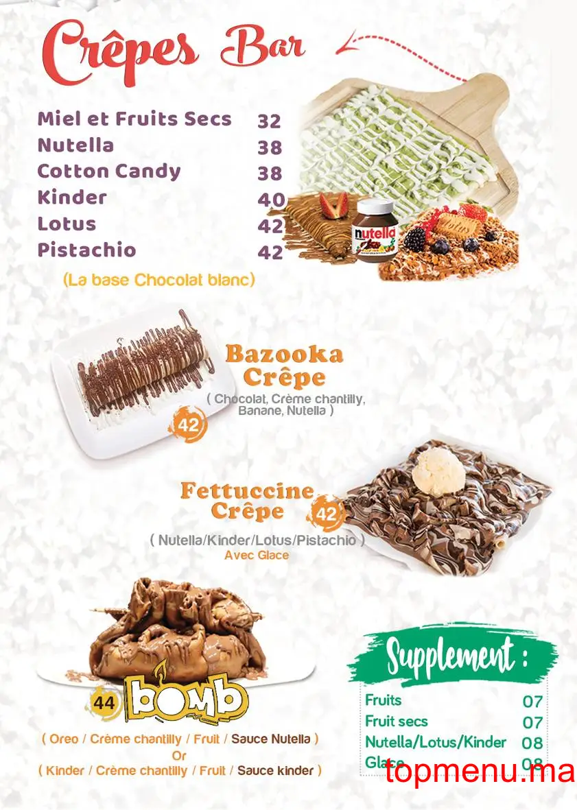 Juice bar menu page 1