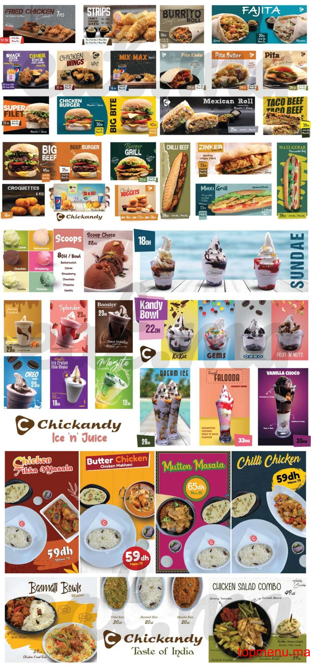 Chickandy menu page 1