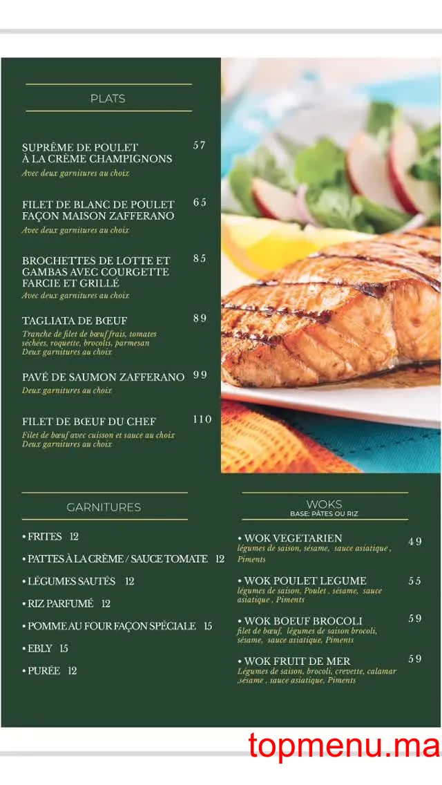 Zafferano menu page 3