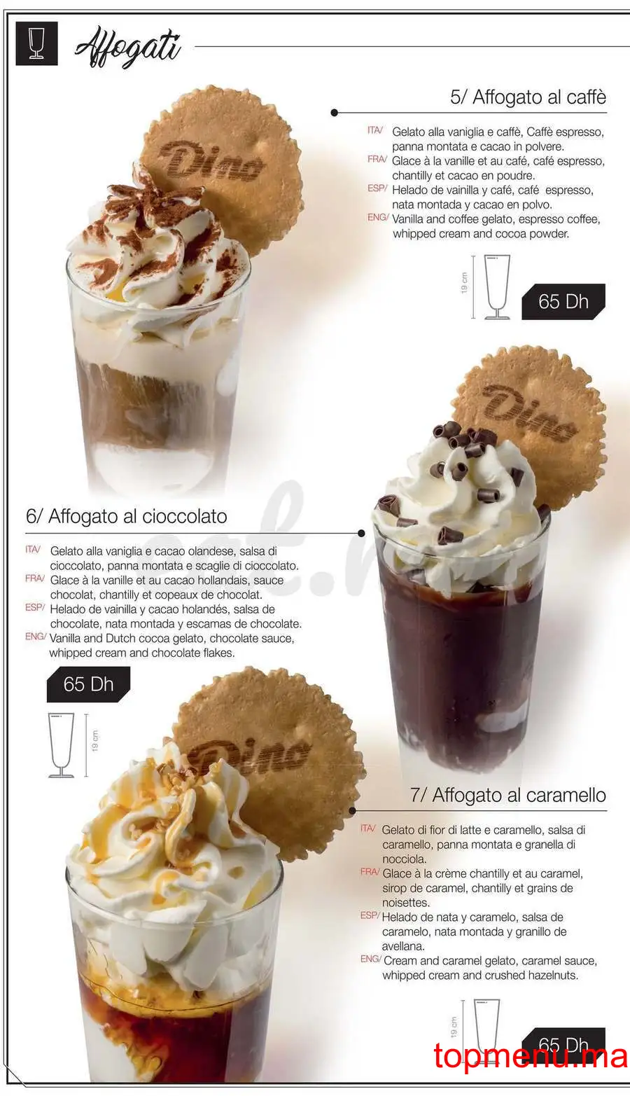 Dino Gelati menu page 8