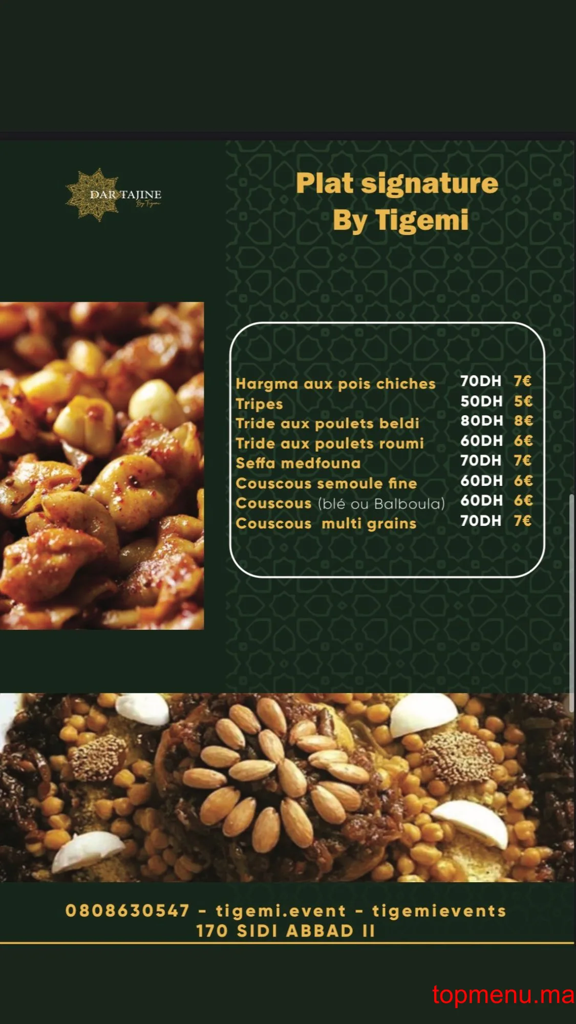 Dar Tajine By Tigemi menu page 3