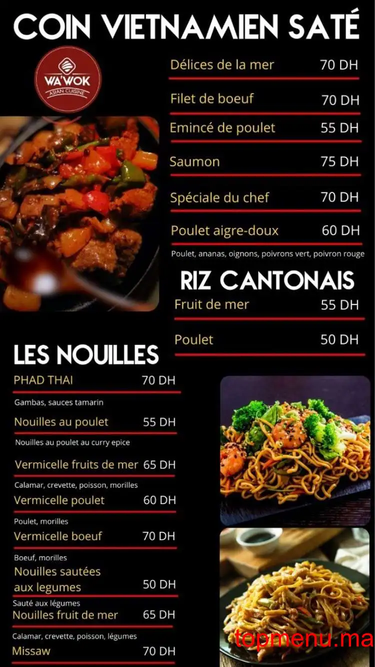 Wa’Wok menu page 9