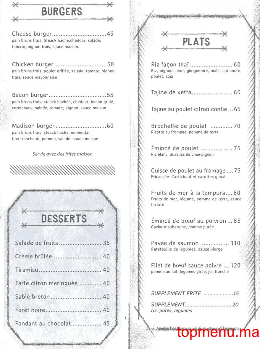 Le Madison menu page 2